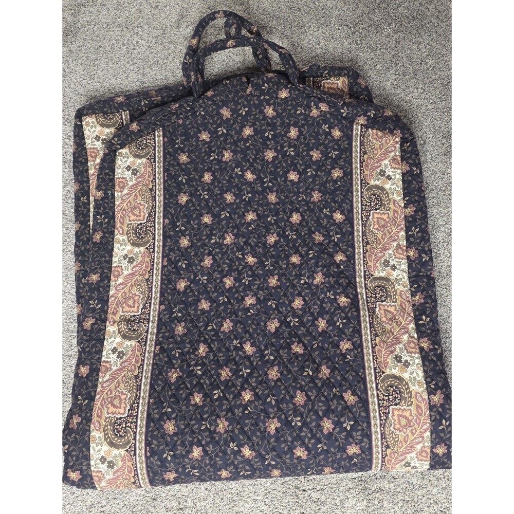Vera Bradley Vintage Garment Bag Black Walnut Pattern Floral Paisley Retro